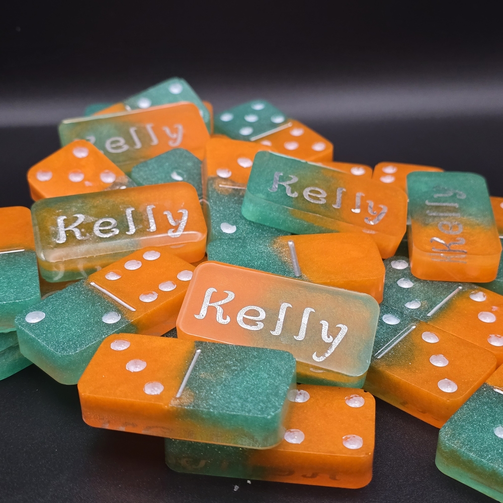 Orange and Green Domino Set